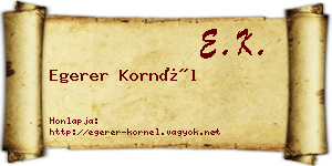 Egerer Kornél névjegykártya