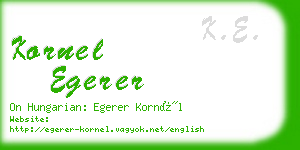 kornel egerer business card